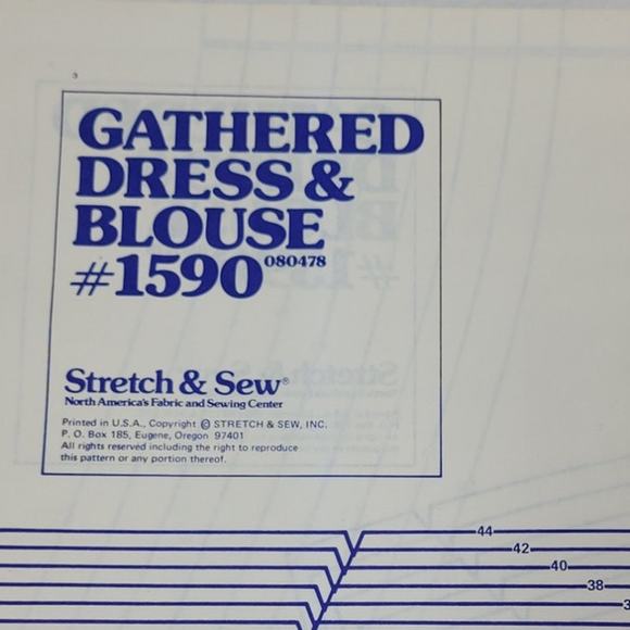 Vintage 1978 Stretch & Sew 1590 Gathered Dress And Blouse Uncut Sewing Pattern - Picture 3 of 4